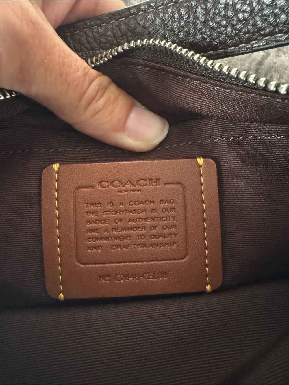 Coach Payton Mini Pebbled Leather Brown Hobo Shoulder Bag